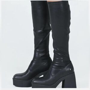 Windsor Smith Black Platform Over-the-Knee Boots